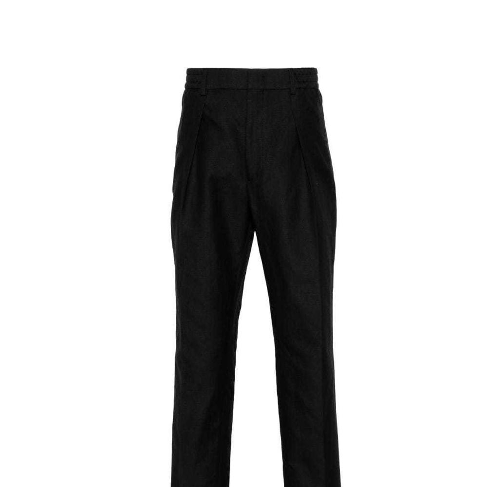 Sizing Pantalones plisados ajustados entallados textura sólida FENDI SS24 Negro. FB0767AR9DF0QA1