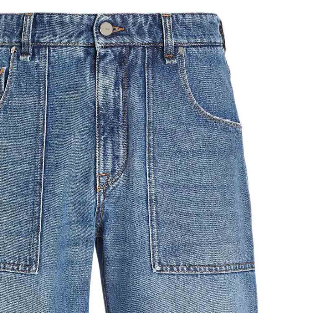 Sizing FENDI SS24 直筒牛仔短褲附標誌藍色款式。 FLP358AS02F0RBB