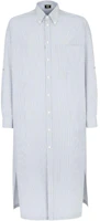 FENDI SS24 Striped Long-Sleeve Button-Up Shirt Light Blue Loose Fit FS1246AR5VF0HH3 FENDI SS24 Striped Long-Sleeve Button-Up Shirt Light Blue Loose Fit FS1246AR5VF0HH3