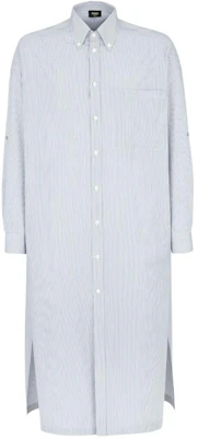 FENDI Kemeja Long-Sleeve Striped SS24 Loose Fit Warna Biru Muda FS1246AR5VF0HH3 Order FENDI Kemeja Long-Sleeve Striped SS24 Loose Fit Warna Biru Muda FS1246AR5VF0HH3