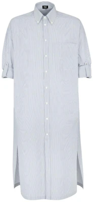 FENDI Kemeja Long-Sleeve Striped SS24 Loose Fit Warna Biru Muda FS1246AR5VF0HH3 Lookbook FENDI Kemeja Long-Sleeve Striped SS24 Loose Fit Warna Biru Muda FS1246AR5VF0HH3