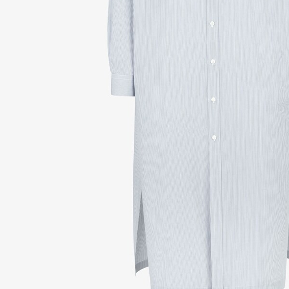 Sizing FENDI Kemeja Long-Sleeve Striped SS24 Loose Fit Warna Biru Muda FS1246AR5VF0HH3