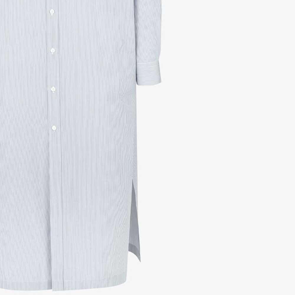 Cheap FENDI Kemeja Long-Sleeve Striped SS24 Loose Fit Warna Biru Muda FS1246AR5VF0HH3