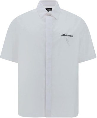 FENDI SS24 White Short Sleeve Shirt with Letter Embroidery and Collar. FS0795AR64F0QA0 Buy FENDI SS24 White Short Sleeve Shirt with Letter Embroidery and Collar. FS0795AR64F0QA0