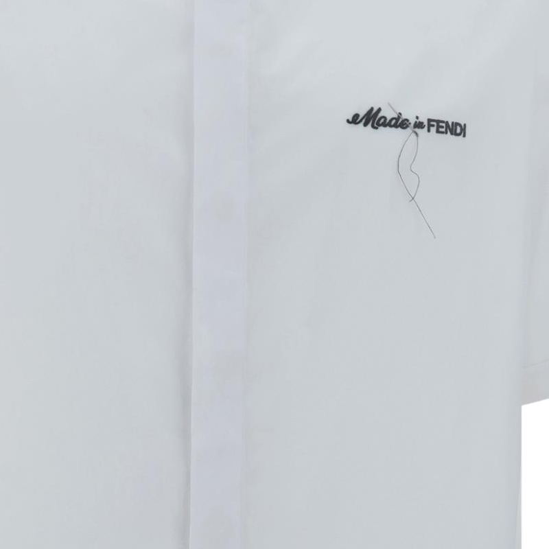 Details for 芬迪 SS24 白色短袖衬衫 带字母刺绣和衣领 FS0795AR64F0QA0