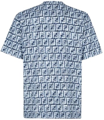 FENDI SS24 All-Over Logo Blue Crewneck Casual T-Shirt. FY0936AR79F04V6 Lookbook FENDI SS24 All-Over Logo Blue Crewneck Casual T-Shirt. FY0936AR79F04V6