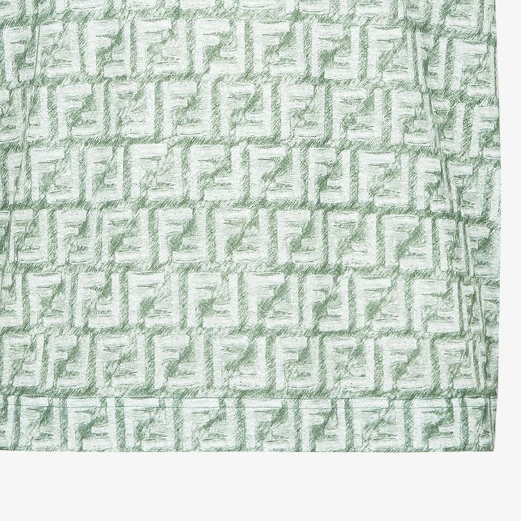 FENDI SS24 All-Over Logo Green Oversized Relaxed Fit T-Shirt for Men. FY0936AR79F1MTQ 圖 8