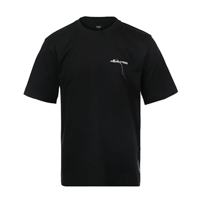 FENDI SS24 Black Letter Print Crewneck Short Sleeve T-Shirt for Men FY0936AR6WF0-QA1