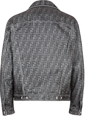 FENDI SS24 Jaket Denim Logo Print Abu Lengan Panjang Gaya Berkerah. FW0428APSWF1LUY Lookbook FENDI SS24 Jaket Denim Logo Print Abu Lengan Panjang Gaya Berkerah. FW0428APSWF1LUY