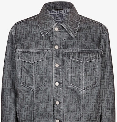 FENDI SS24 Jaket Denim Logo Print Abu Lengan Panjang Gaya Berkerah. FW0428APSWF1LUY Purchase FENDI SS24 Jaket Denim Logo Print Abu Lengan Panjang Gaya Berkerah. FW0428APSWF1LUY