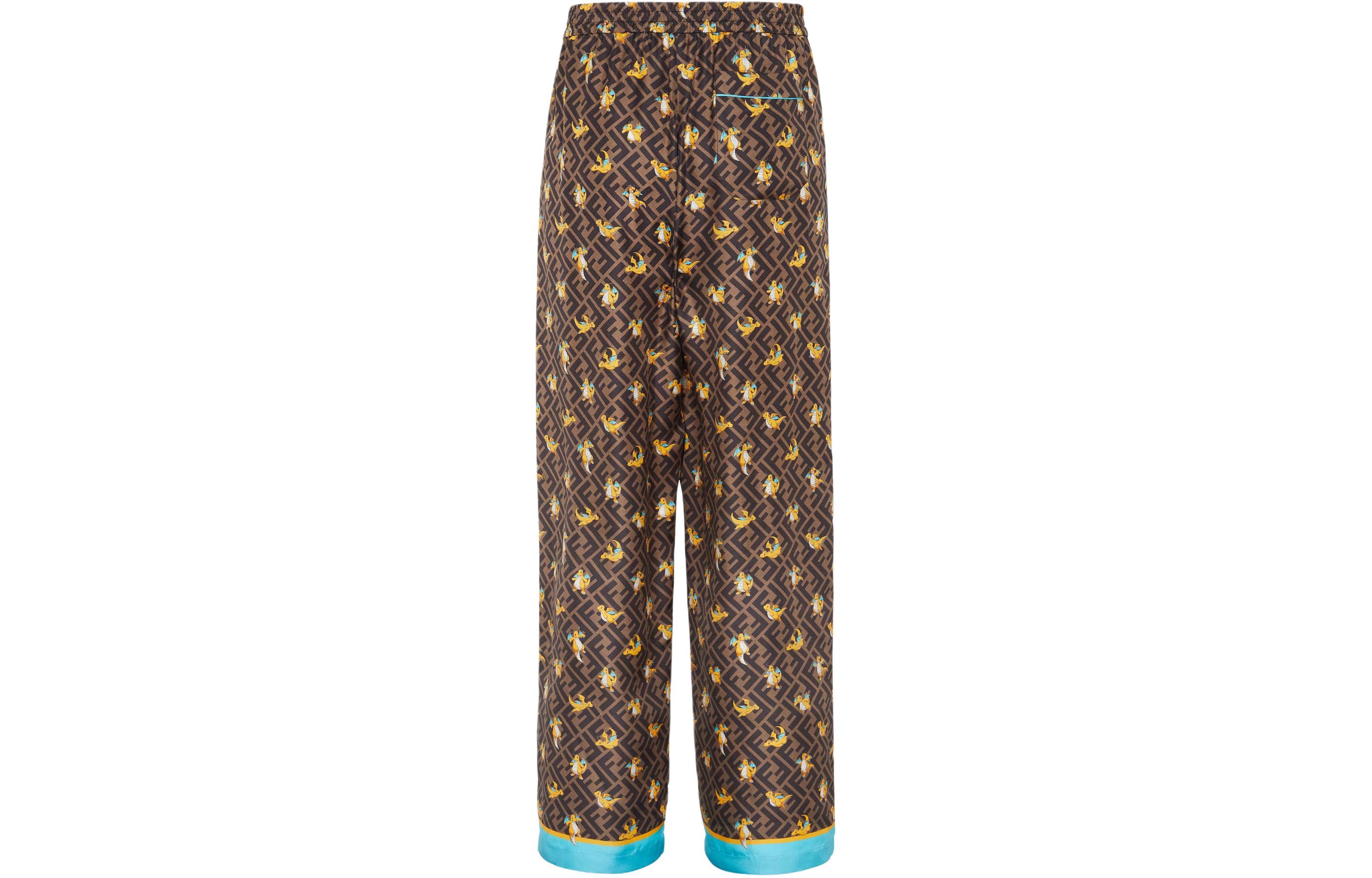 Lookbook 芬迪 SS24 精灵宝可梦印花拉链休闲裤 棕色 男款 FB0748AQIOF0ZA0