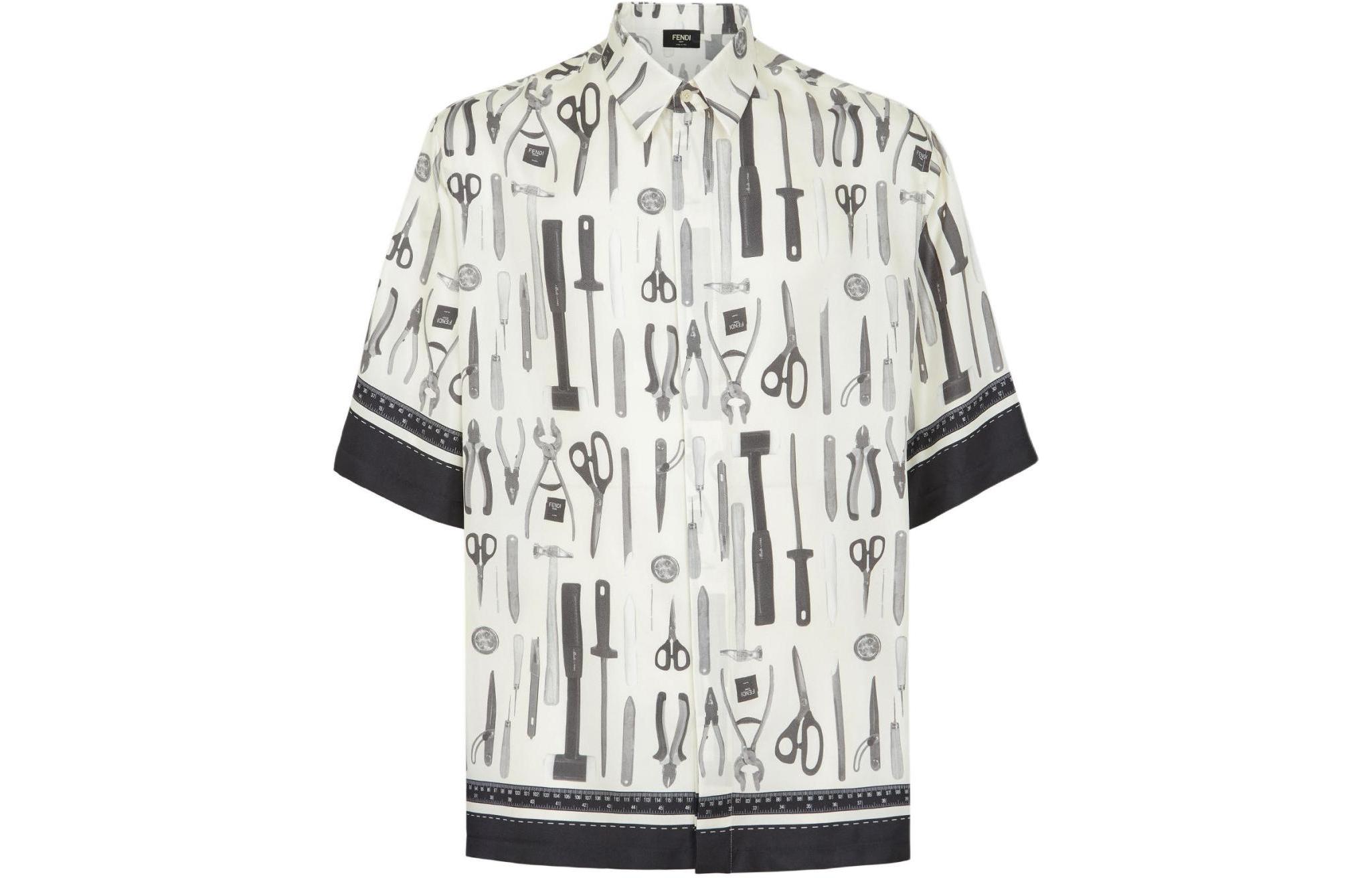 FENDI SS24 Utility Print Short-Sleeve Button-Up Shirt White FS0966AR65F1MTG 圖 2