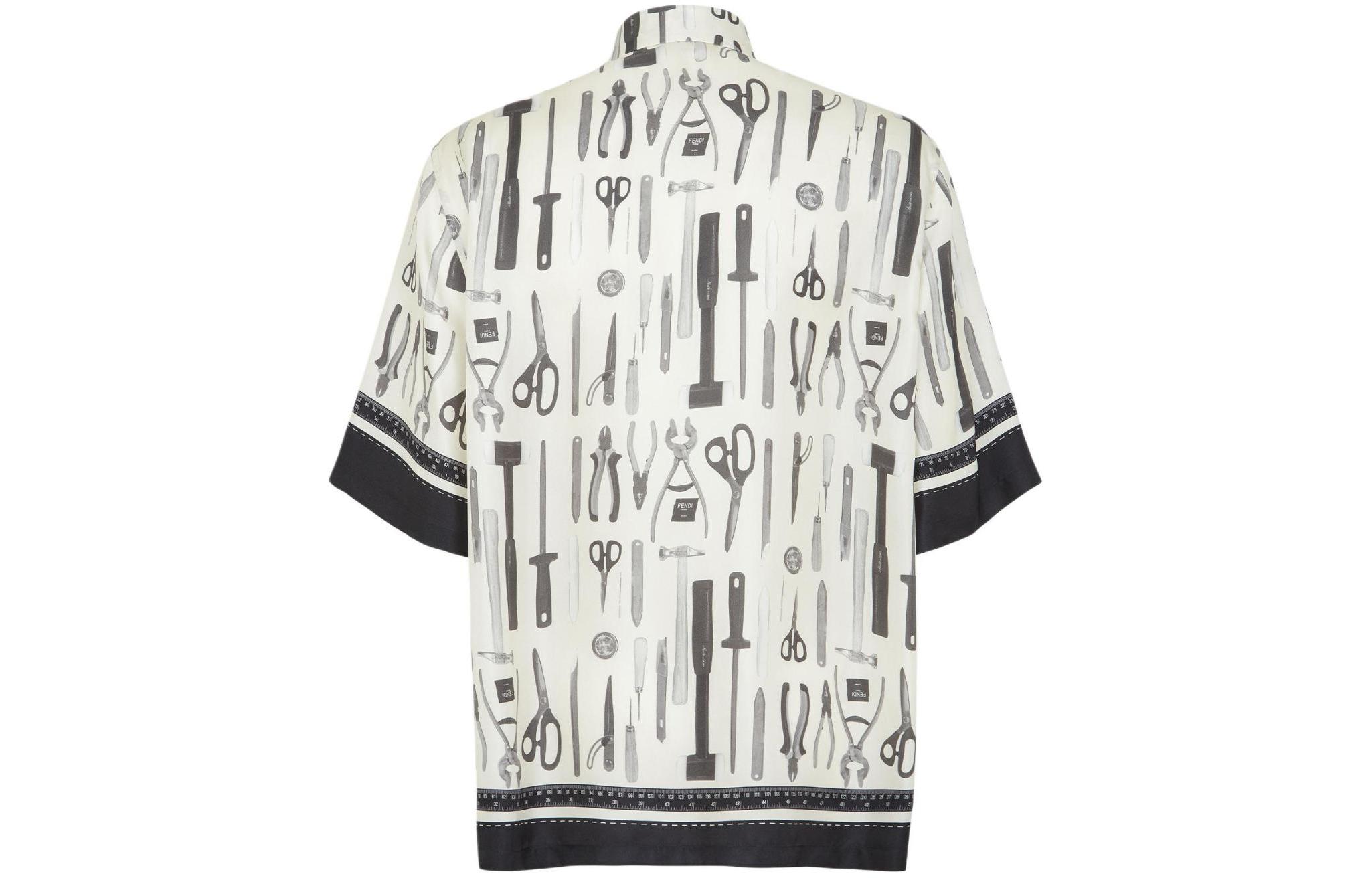 FENDI SS24 Utility Print Short-Sleeve Button-Up Shirt White FS0966AR65F1MTG 圖 3