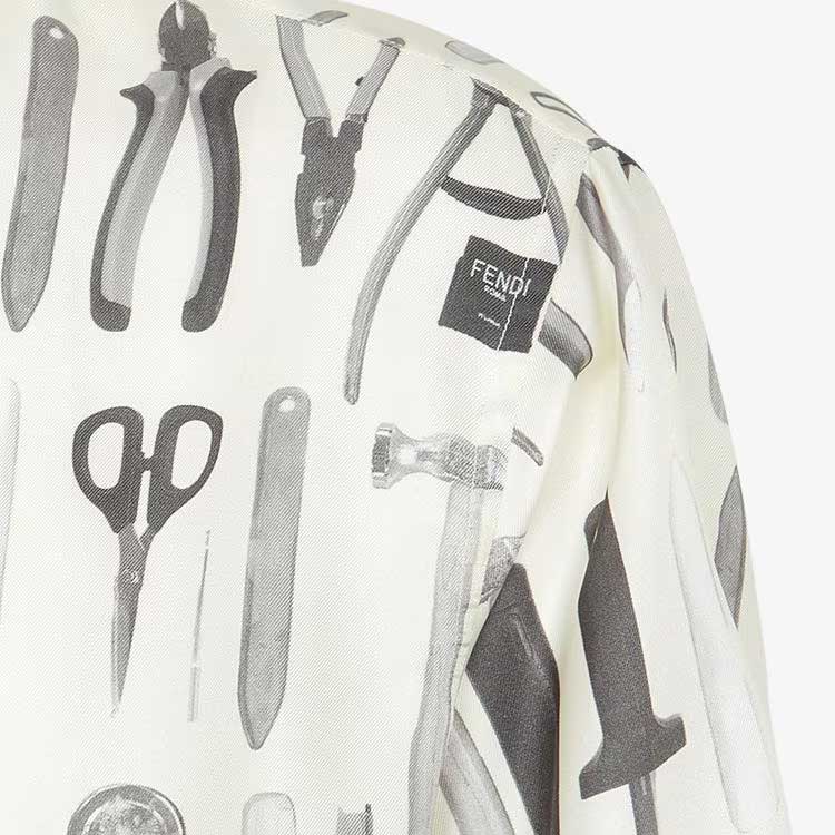 FENDI SS24 Utility Print Short-Sleeve Button-Up Shirt White FS0966AR65F1MTG 圖 4