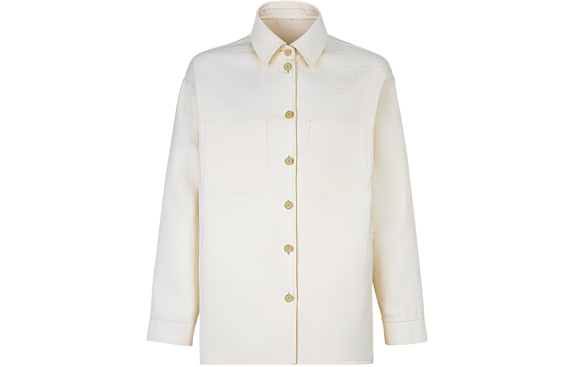 Fendi SS24 White Logo Print Single-Breasted Long Sleeve Jacket for Men FW1307AR9AF1MTI