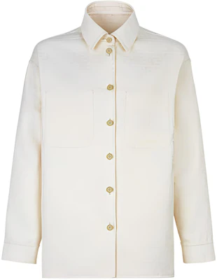 Fendi SS24 男士白色Logo印花單排扣長袖外套 FW1307AR9AF1MTI Buy Fendi SS24 男士白色Logo印花單排扣長袖外套 FW1307AR9AF1MTI