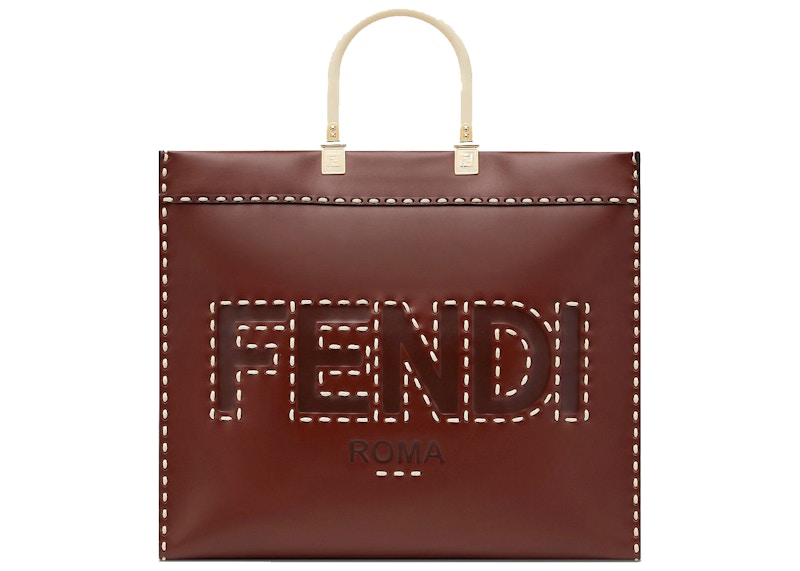 Fendi Sunshine Shopper Tote Medium Brown