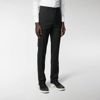 FENDI Tailored Black Pants with Side Logo FB0366A7G6F0QA1 Shop FENDI Tailored Black Pants with Side Logo FB0366A7G6F0QA1