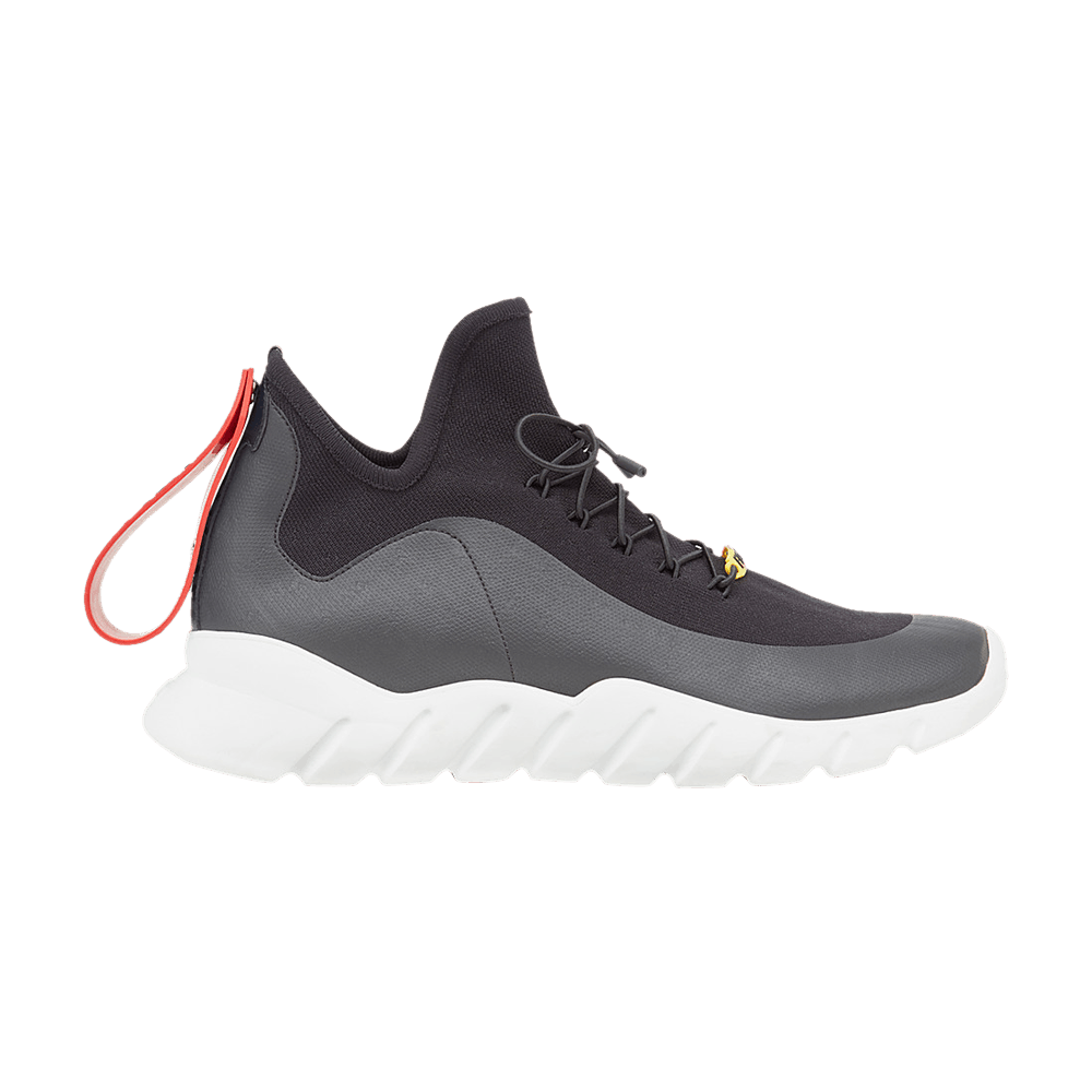 Buy 芬迪黑色高帮技艺针织鞋 7E1089-4ST-F101J