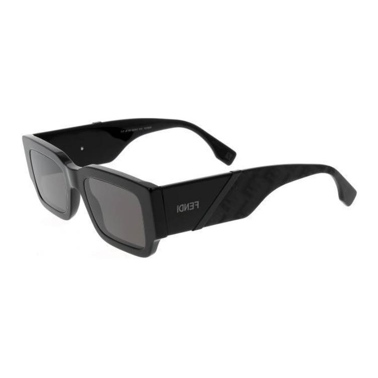 FENDI Unisex Black Irregular Acetate Sunglasses with Logo Temples. FE40131I01A