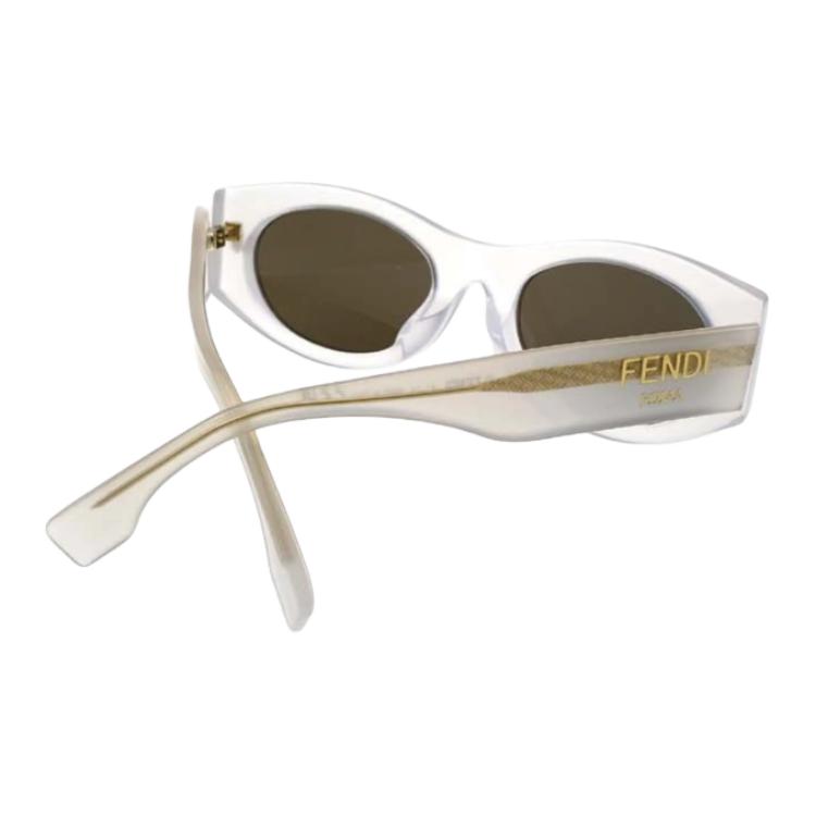 Details for FENDI 白色橢圓形太陽眼鏡 男女通用 搭配Logo鏡腳 FE40125F-21E