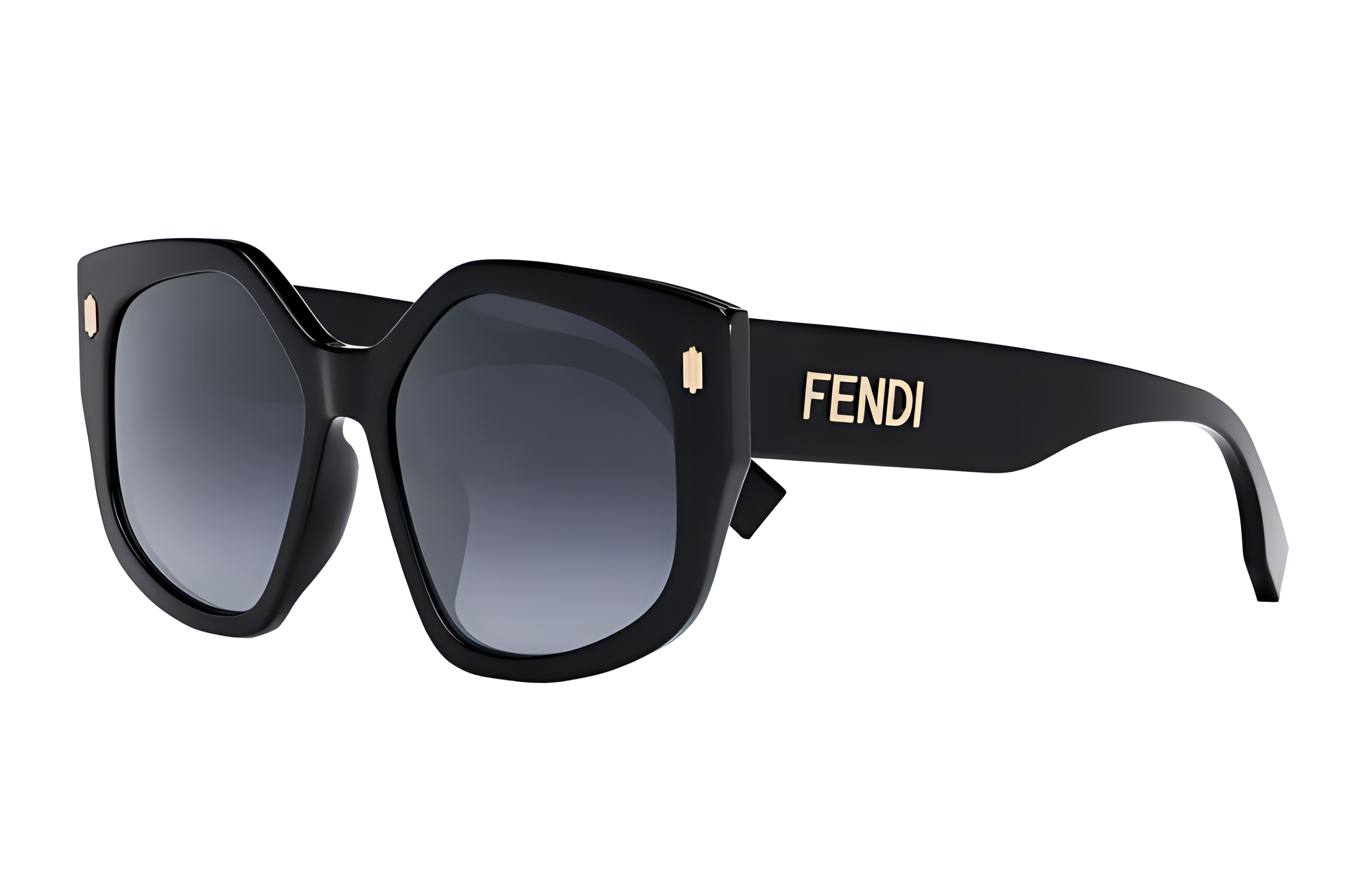 FENDI UV Protection Irregular Black Sunglasses Unisex FE40017I-01W-55