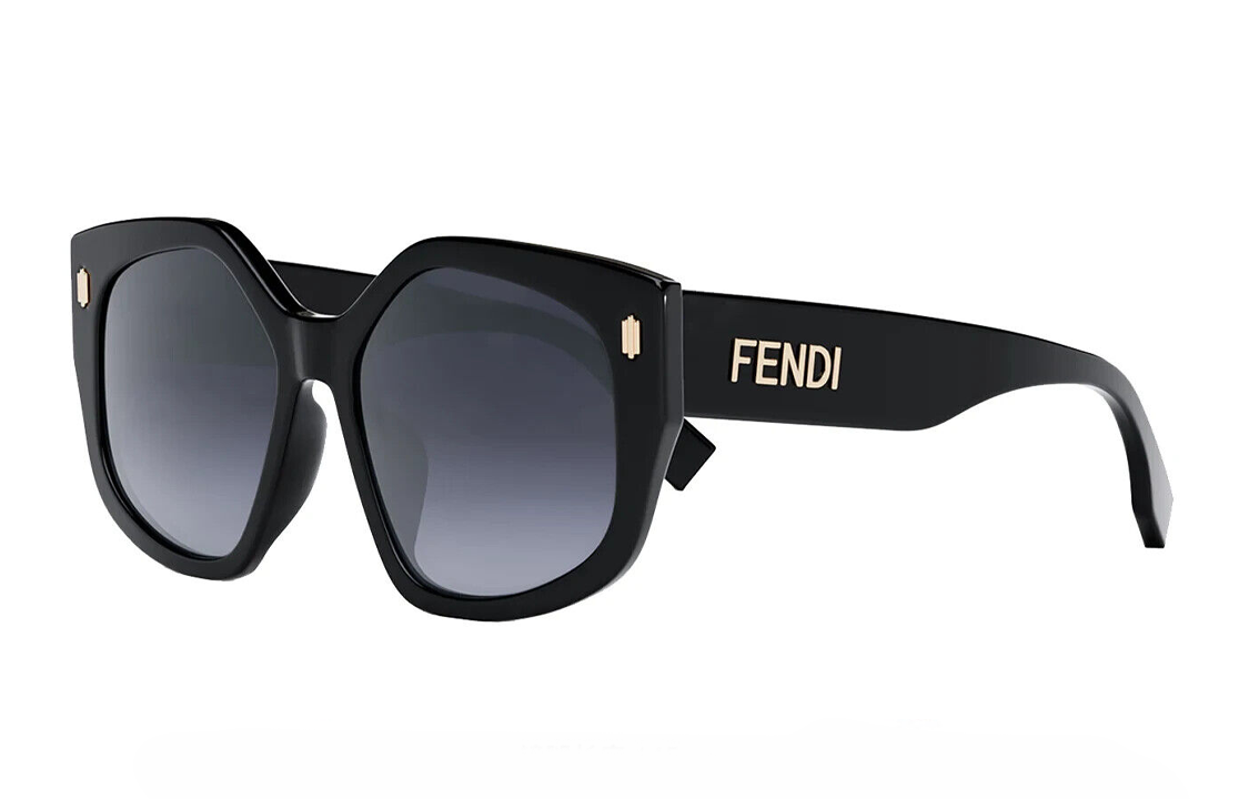 Order FENDI 防紫外線不規則黑色太陽眼鏡 男女通用 FE40017I-01W-55