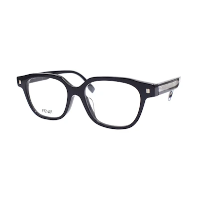 FENDI Vibrant Series Trendy Irregular Black Optical Eyeglass Frames for Men. FE50048F-001