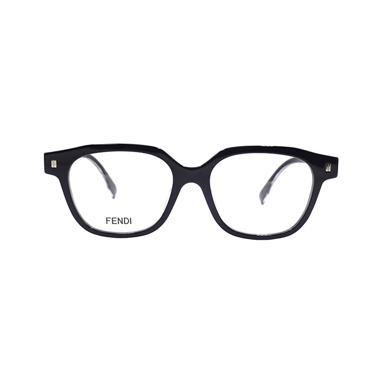 Lookbook FENDI 男士时尚黑色不规则光学眼镜框 Vibrant 系列. FE50048F-001