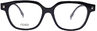 Lookbook FENDI Vibrant Series Trendy Irregular Black Optical Eyeglass Frames for Men. FE50048F-001