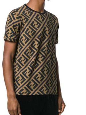 FENDI Vintage Print Brown Short Sleeve T-Shirt FY0894A7A8F14C2 Lookbook FENDI Vintage Print Brown Short Sleeve T-Shirt FY0894A7A8F14C2