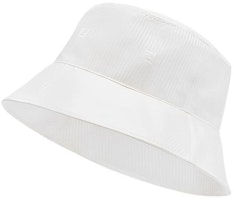 FENDI White Cotton Striped Bucket Hat for Men FXQ801ALHNF0QA0 FENDI White Cotton Striped Bucket Hat for Men FXQ801ALHNF0QA0