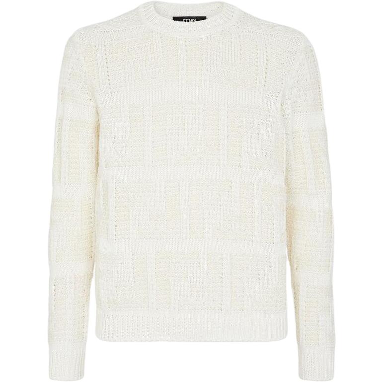 Fendi White Crewneck Long Sleeve Pullover Sweatshirt FZX091AR82F0LWU