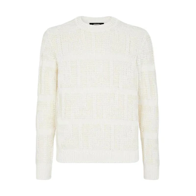 Fendi White Crewneck Long Sleeve Pullover Sweatshirt FZX091AR82F0LWU