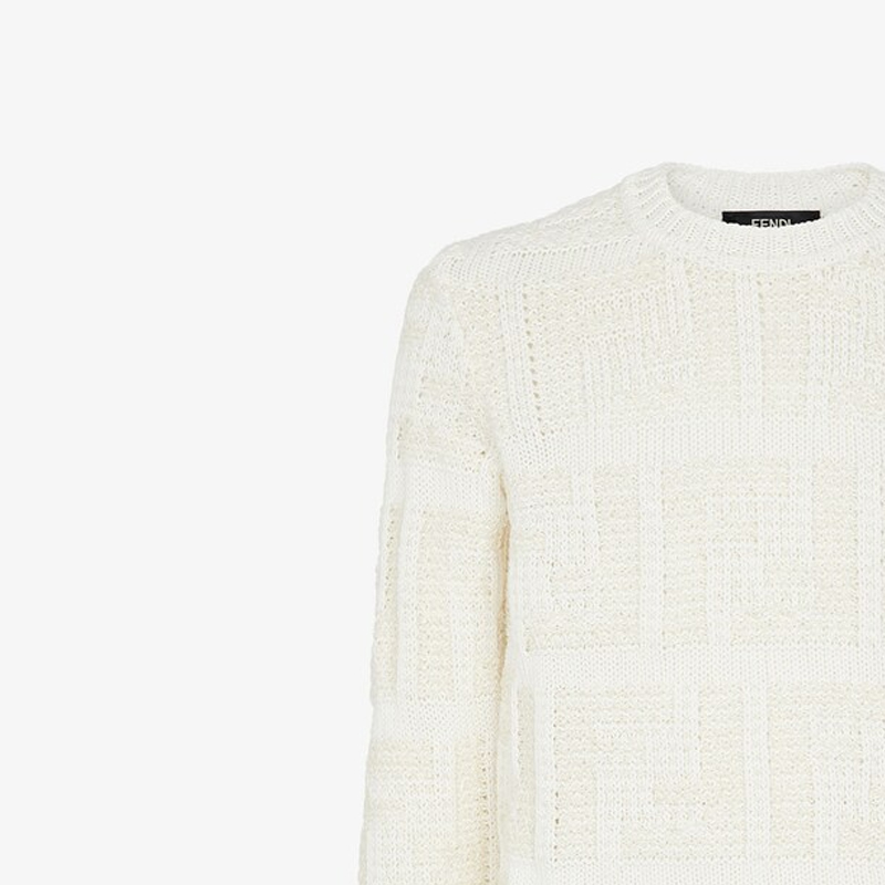 Purchase フェンディ ホワイト クルーネック 長袖 プルオーバー スウェットシャツ FZX091AR82F0LWU