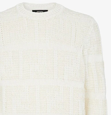 フェンディ ホワイト クルーネック 長袖 プルオーバー スウェットシャツ FZX091AR82F0LWU Details for フェンディ ホワイト クルーネック 長袖 プルオーバー スウェットシャツ FZX091AR82F0LWU