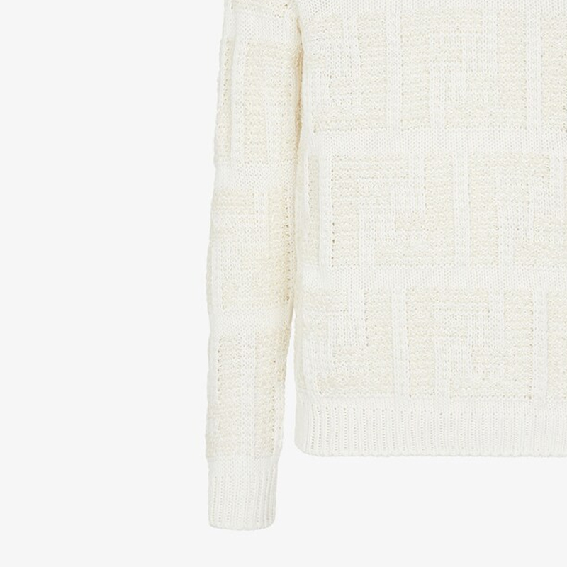 Sizing フェンディ ホワイト クルーネック 長袖 プルオーバー スウェットシャツ FZX091AR82F0LWU