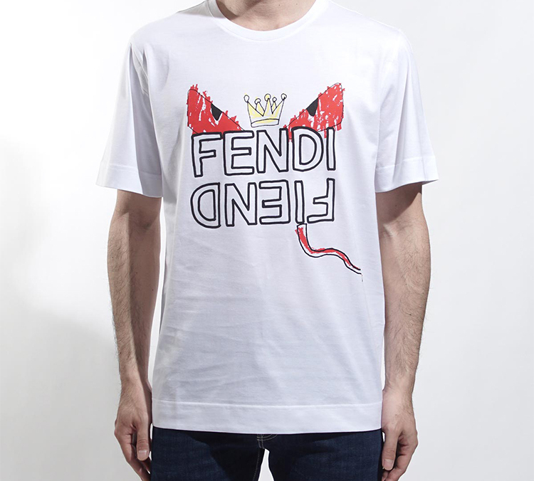 FENDI White Hand-drawn Monster Short Sleeve T-Shirt FY0936A6ZOF0QA0 圖 3