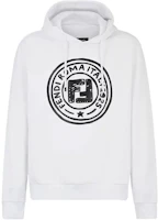 Fendi White Hoodie with Solid Letter Print Design FY0212-ACNJ-F0QA0 Fendi White Hoodie with Solid Letter Print Design FY0212-ACNJ-F0QA0