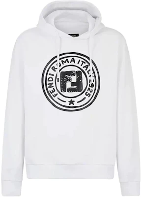 Fendi White Hoodie with Solid Letter Print Design FY0212-ACNJ-F0QA0 Buy Fendi White Hoodie with Solid Letter Print Design FY0212-ACNJ-F0QA0
