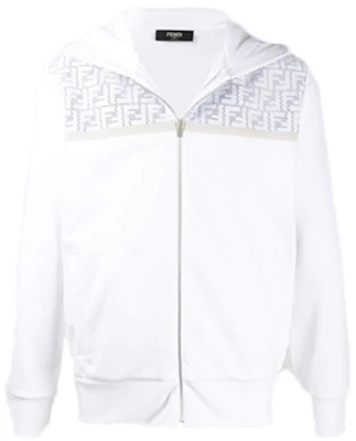 Fendi Jaket Lengan Panjang Berlogo Putih dengan Hoodie FAF526AAXRF0ZNM Buy Fendi Jaket Lengan Panjang Berlogo Putih dengan Hoodie FAF526AAXRF0ZNM