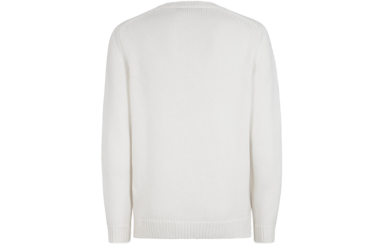 Lookbook 芬迪白色标志提花羊毛套头衫毛衣 FZZ387A3M3F0QA0