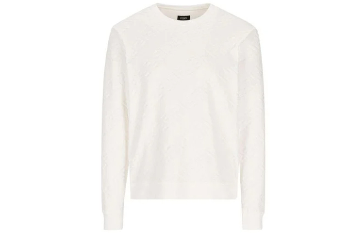 Fendi White Logo Print Sweatshirt FY0178AHCAF0QA0