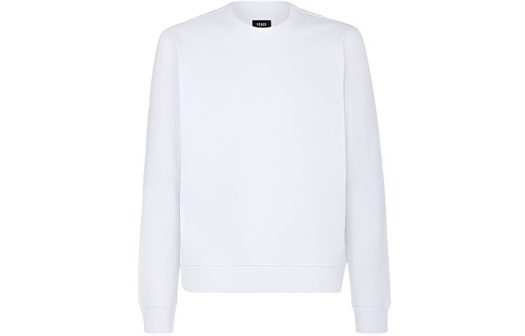 FENDI White Micro Letter Crewneck Long-Sleeve Sweatshirt. FY0178AH0KF0QA0