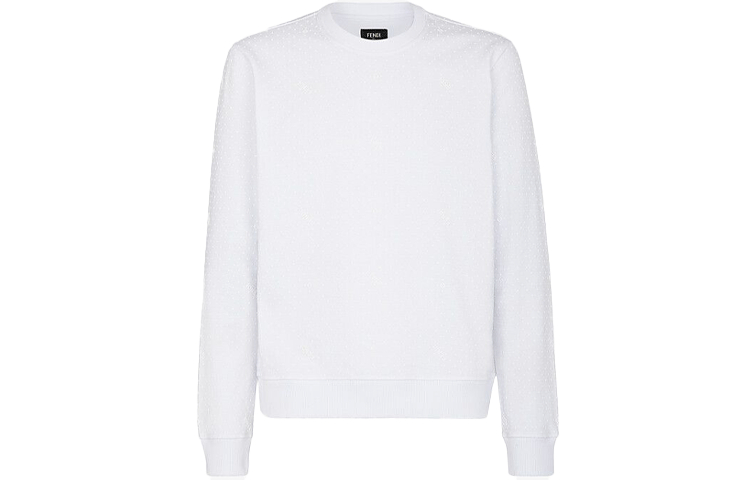 Order 芬迪 白色微字母圆领长袖卫衣 FY0178AH0KF0QA0