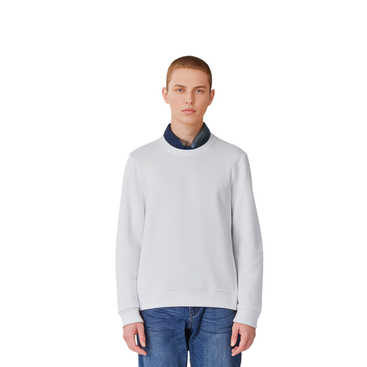 Shop 芬迪 白色微字母圆领长袖卫衣 FY0178AH0KF0QA0