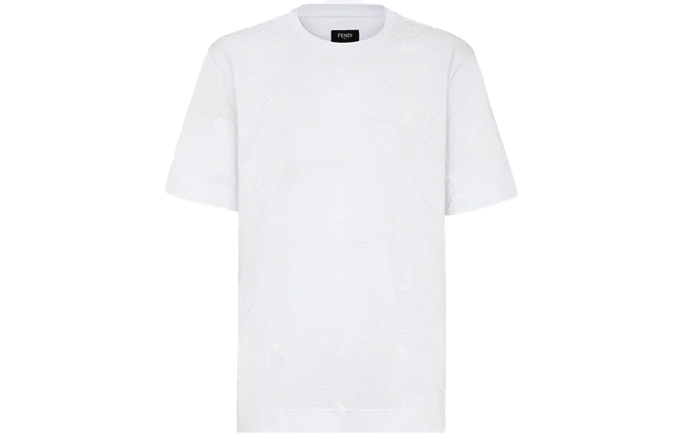 Order FENDI 白色短袖圆领T恤。 FY0936AH0JF0QA0