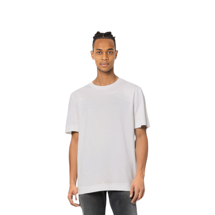 Shop FENDI 白色短袖圆领T恤。 FY0936AH0JF0QA0