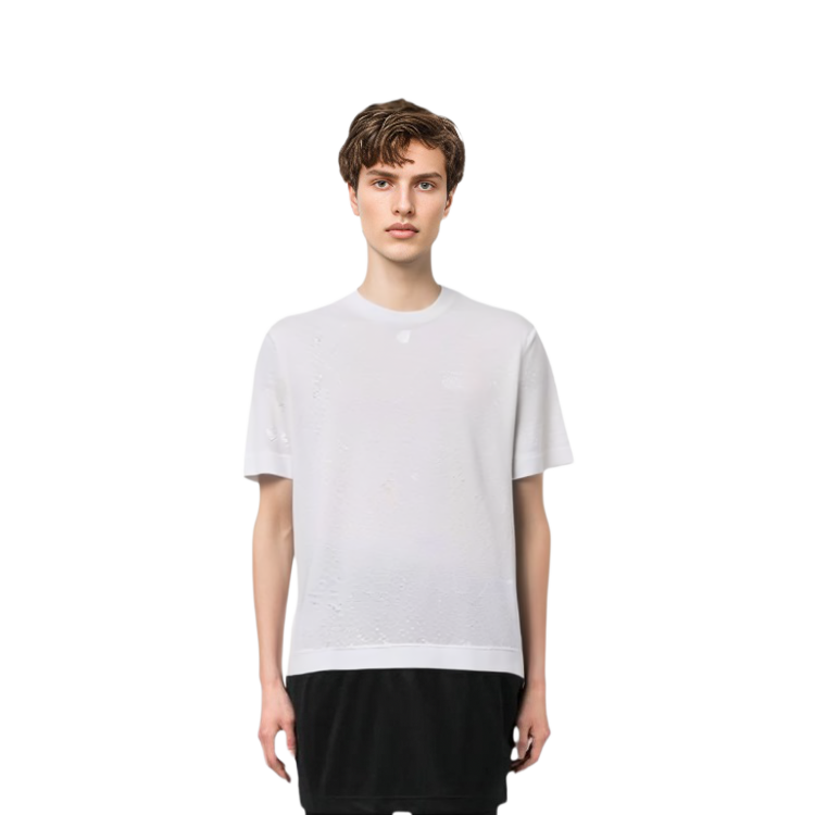 Purchase FENDI 白色短袖圆领T恤。 FY0936AH0JF0QA0