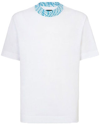 FENDI Kaos Putih dengan Desain Logo Double F di Kerah. FY1088AGAKF18TW Order FENDI Kaos Putih dengan Desain Logo Double F di Kerah. FY1088AGAKF18TW